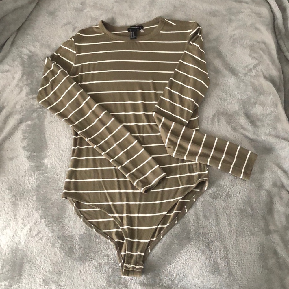 forever 21 striped bodysuit
